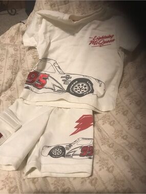 Kids Lightning McQueen Cream Two-Piece Matching Set